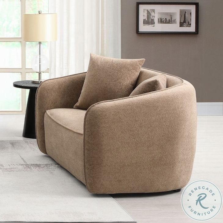 Keith Brown Chenille 57" Loveseat with 2 Pillows