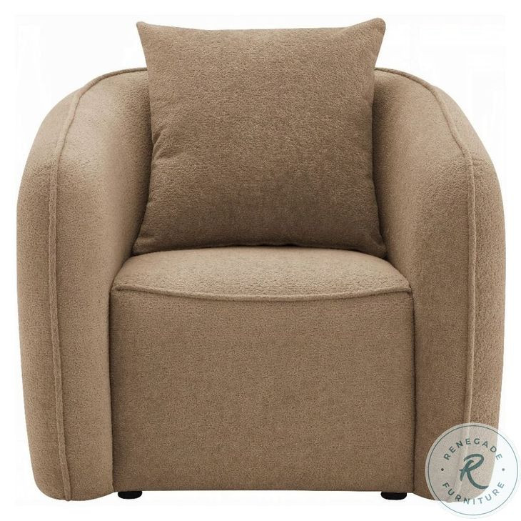 Keith Brown Chenille Chair with Pillow