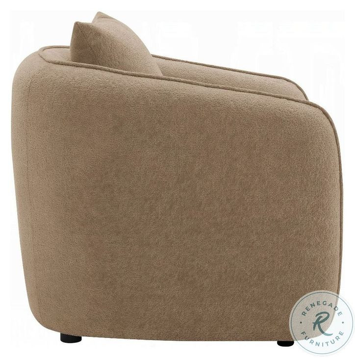 Keith Brown Chenille Living Room Set with 3 Pillows
