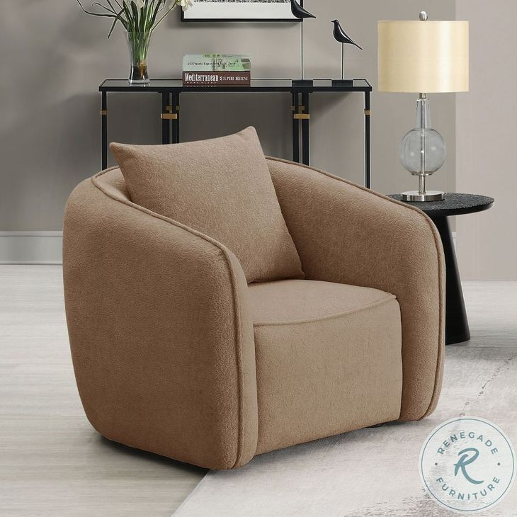 Keith Brown Chenille Chair with Pillow
