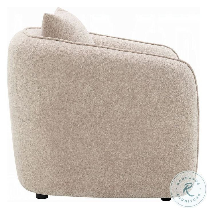 Keith Beige Chenille Living Room Set with 3 Pillows