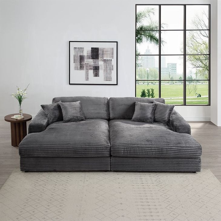 Hilde Dark Gray Modular Sectional with Pillow From Acme Furniture