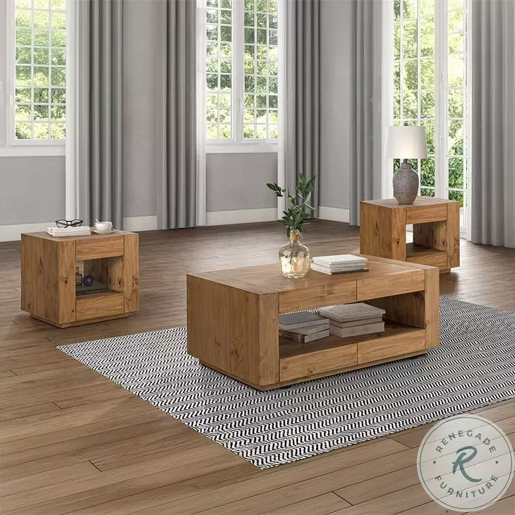 Harlan Oak Rectangular Occassional Table Set
