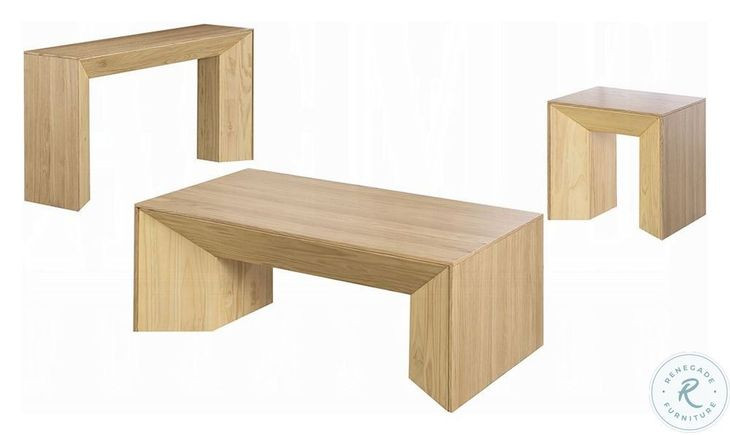 Harold Natural Oak Rectangular Occassional Table Set