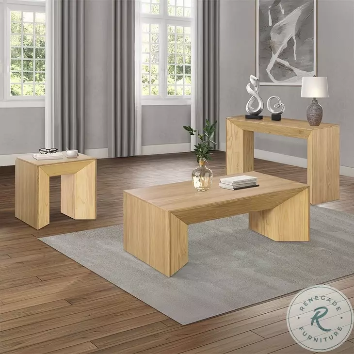 Harold Natural Oak Rectangular Occassional Table Set