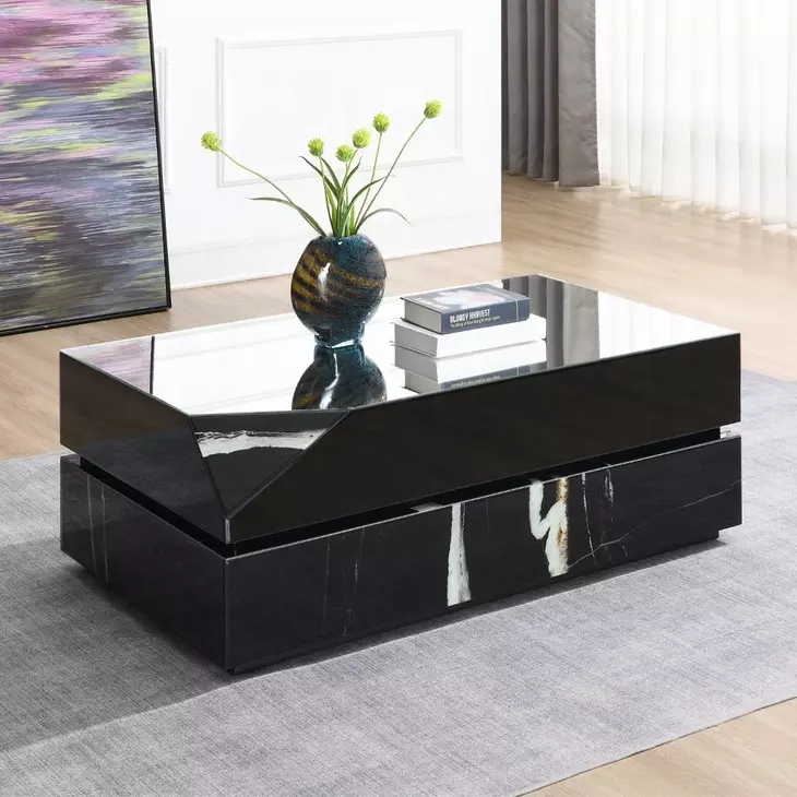 Drisana Black Glass Top Occassional Table Set