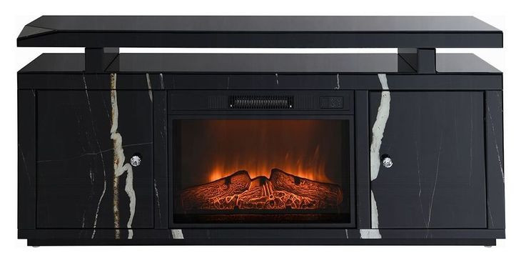 Drisana Black 59" TV Stand with Electric Fireplace
