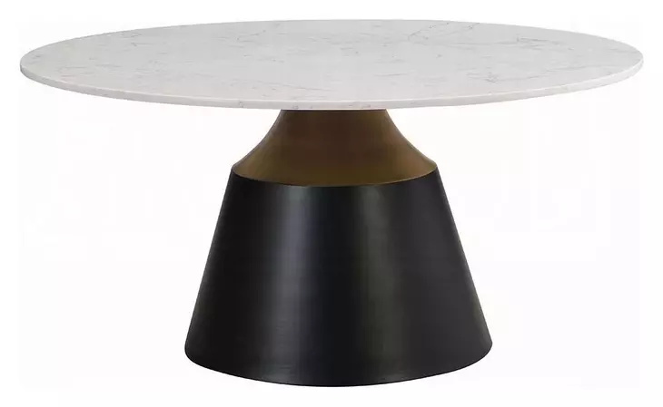 Jaramillo White and Black Round Marble Top Cocktail Table