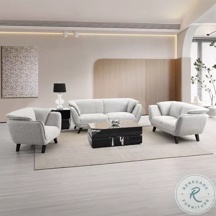 Nayeli Light Gray Boucle Living Room Set