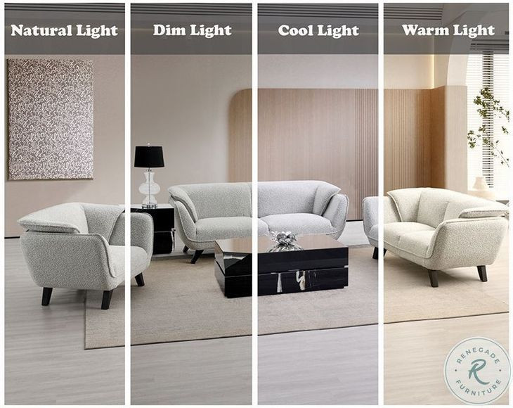 Nayeli Light Gray Boucle 65" Loveseat