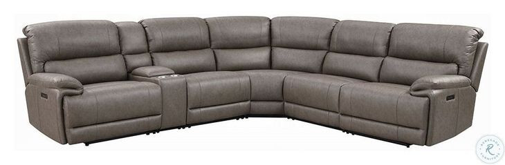 Kantu Brown Synthetic Leather Reclining Sectional Sofa