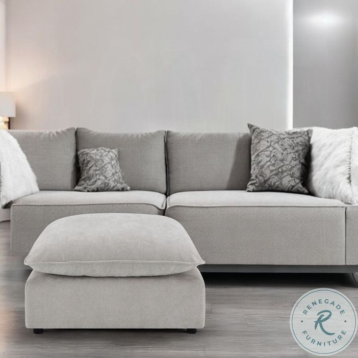 Marisa Beige Boucle Modular Square Ottoman