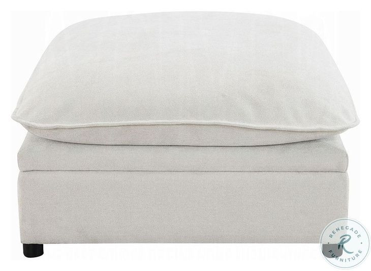 Marisa Beige Boucle Modular Square Ottoman with Storage