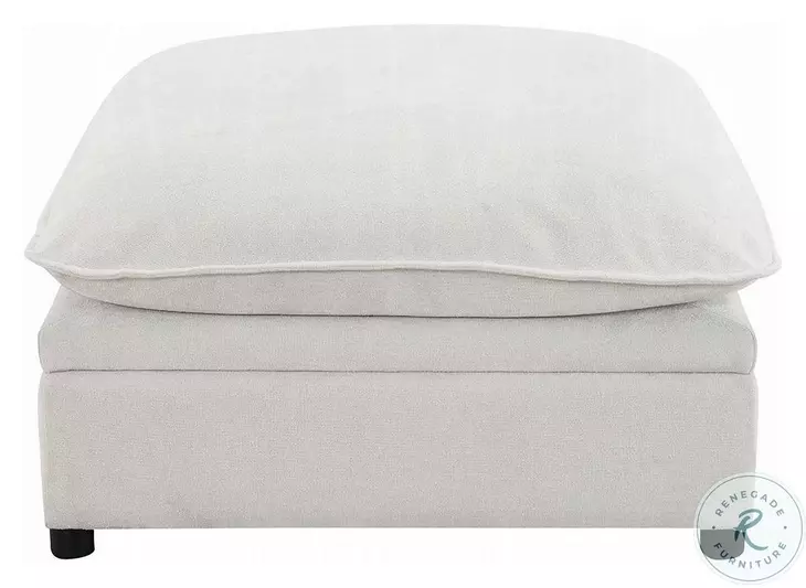 Marisa Beige Boucle Modular Square Ottoman with Storage