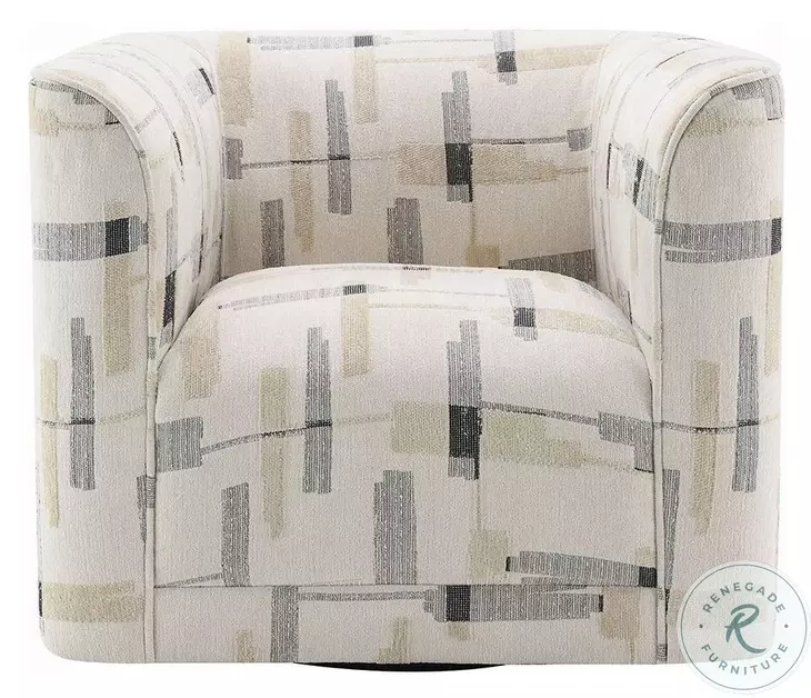 Darya Beige Pattern Fabric Chair with Swivel