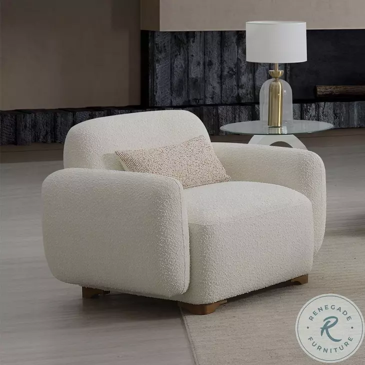 Darius Beige Boucle Chair with Pillow