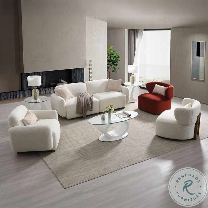 Darius Beige Boucle Chair with Pillow