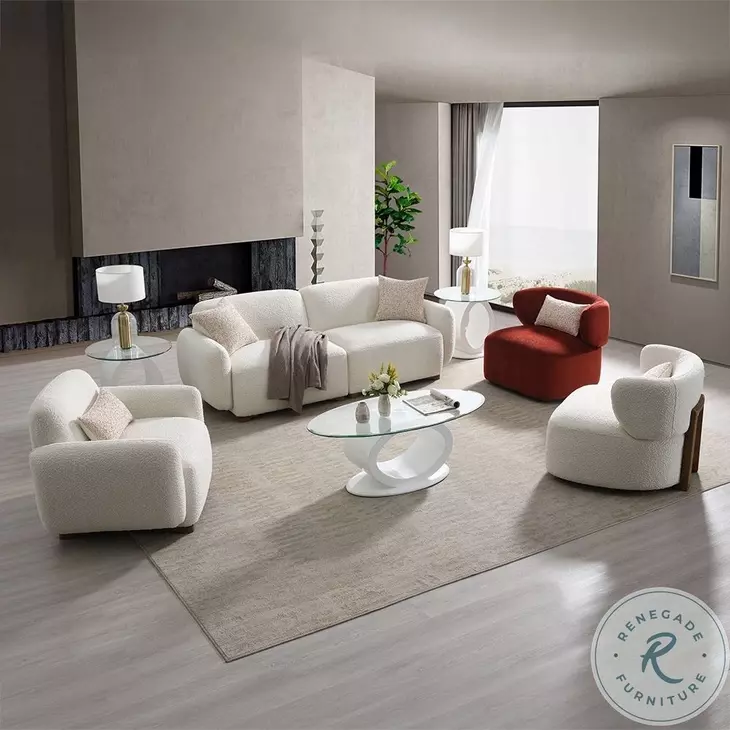 Darius Beige Boucle Chair with Pillow
