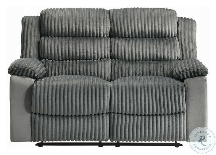 Lesley Gray Corduroy and Velvet 61" Reclining Loveseat