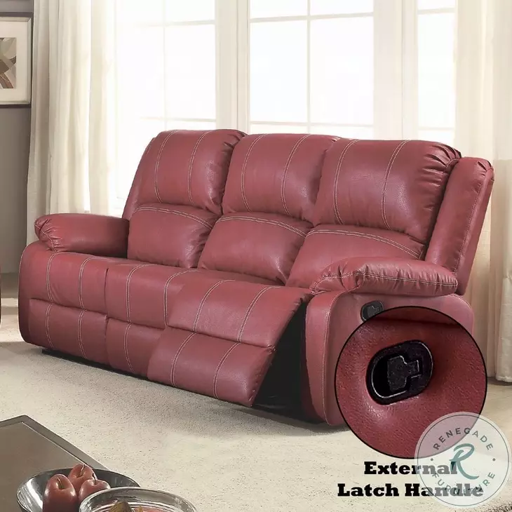Zuriel Red Reclining 78" Sofa
