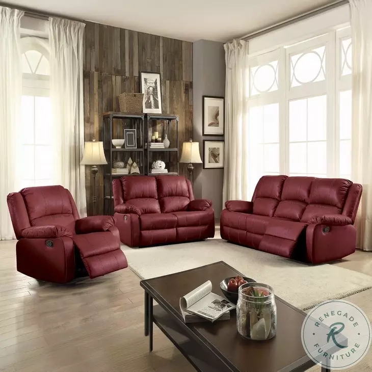 Zuriel Red Reclining Living Room Set