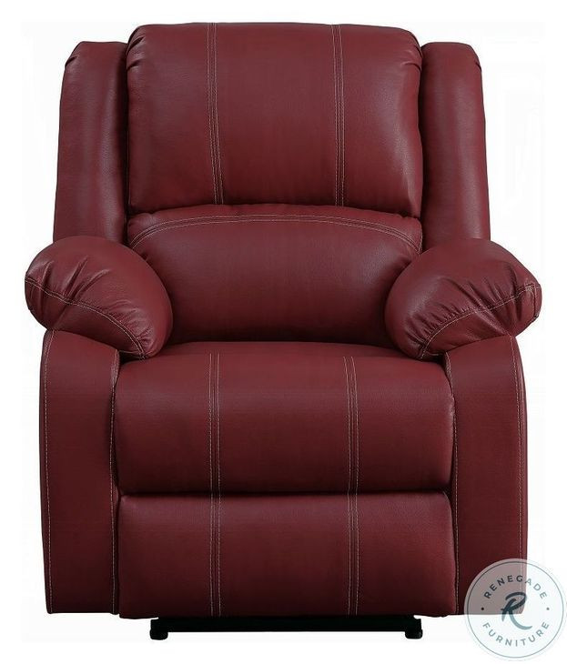 Zuriel Red Synthetic Leather Rocker Recliner
