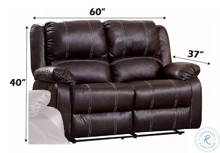 Zuriel Brown Reclining 56" Loveseat