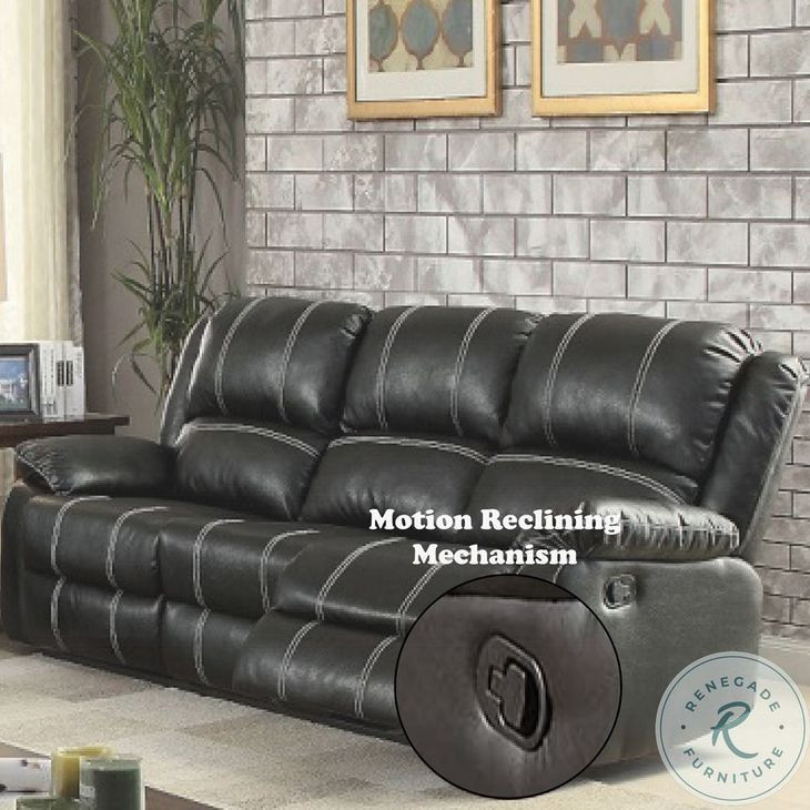 Zuriel Black Synthetic Leather Reclining Living Room Set from ACME