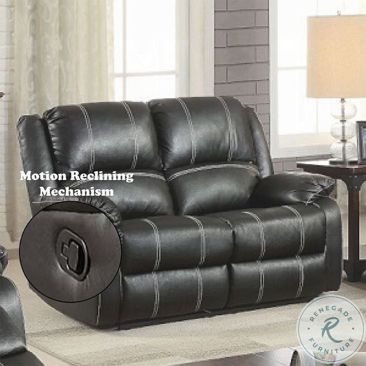 Zuriel Black Synthetic Leather Reclining Living Room Set from ACME