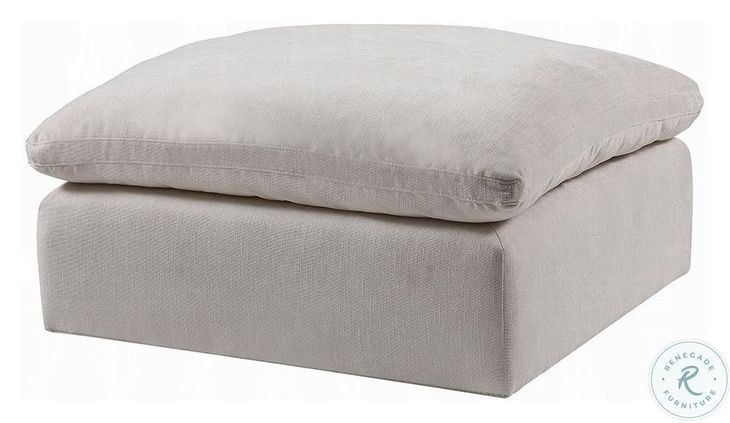 Naveen Ivory Linen Modular Square Ottoman