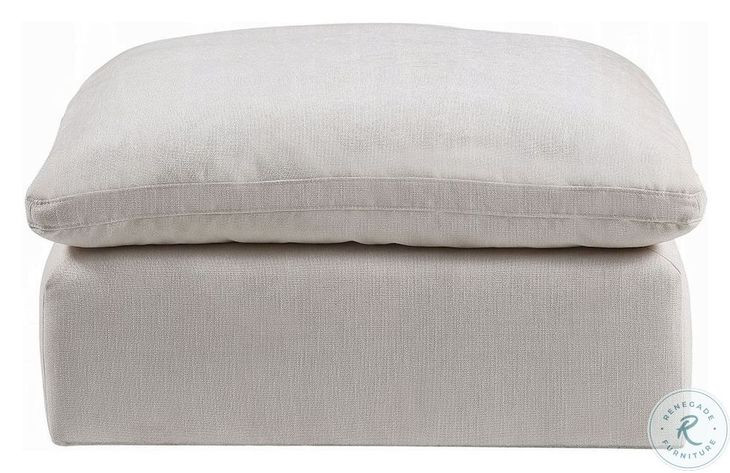 Naveen Ivory Linen Modular Square Ottoman