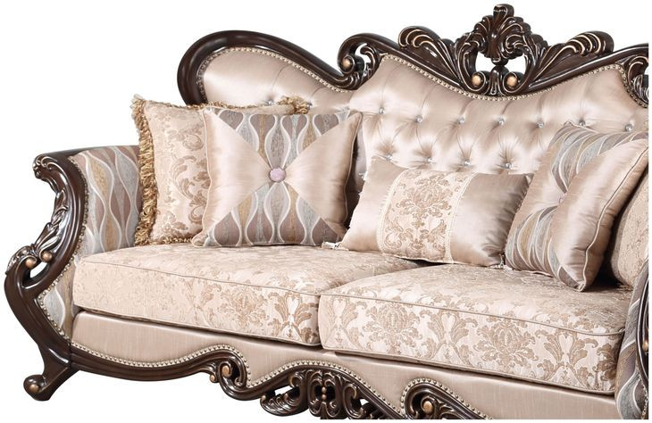 Constantine Beige 95" Sofa with Nailhead Trim
