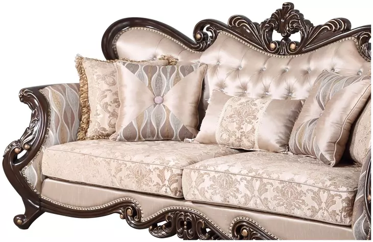 Constantine Beige 95" Sofa with Nailhead Trim