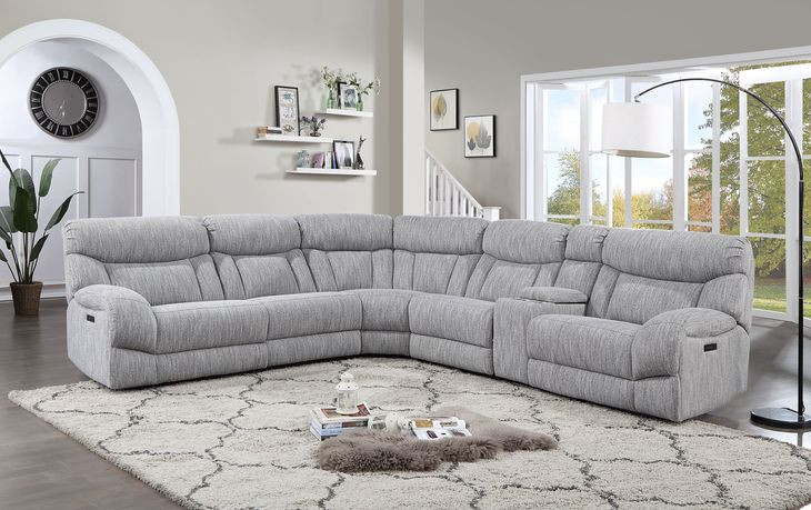 Park City Gray 5 Piece Power Reclining Sectional