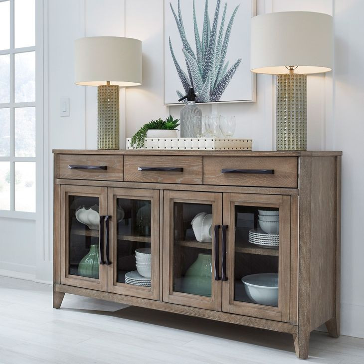 Breckenridge Medium Brown 4 Glass Door Server