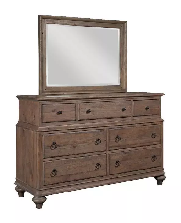 Weatherford Heather 7 Drawer Wellington Dresser with Rectangular Landscape Mirror