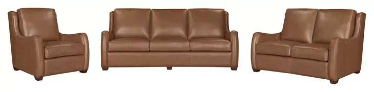 Channing Renaissance Cinnamon Leather Upholstered Accent Chair with Nailhead Trim Set of 2
