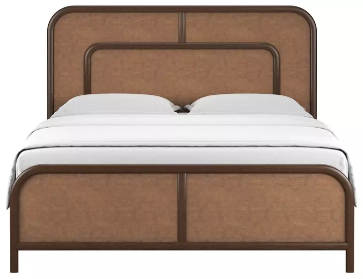 Verge Handcrafted Walnut Queen Woven Panel Bed
