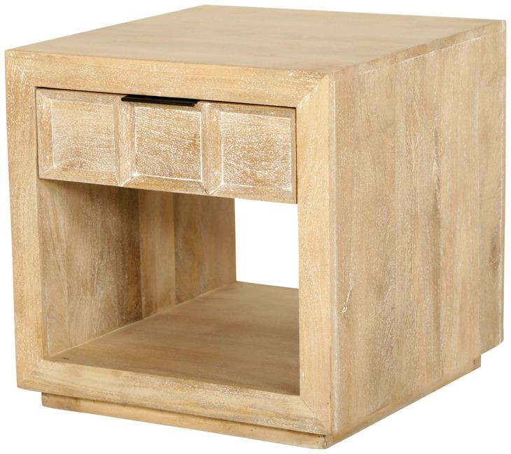 Laguna Bleached Natural Rectangular End Table