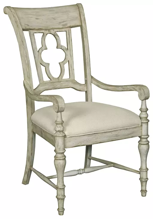 Homestead Pine Cornsilk Upholstered Arm Chair Set of 2