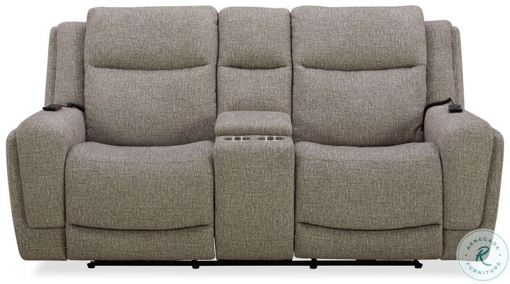Perriton Frappe Zero Gravity Power Reclining Console Loveseat With Heat And Massage