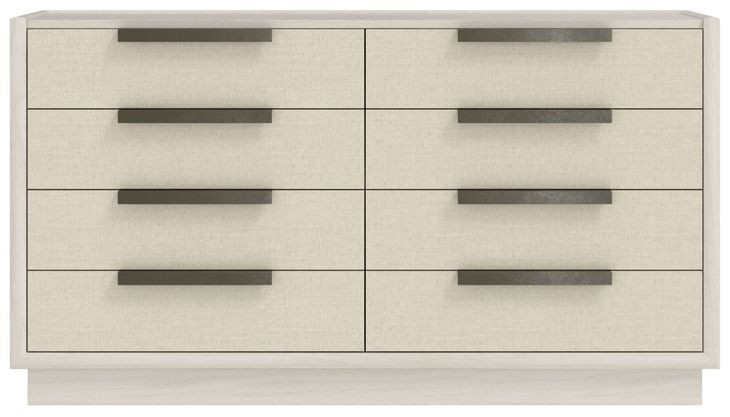 Cotiere Cream Linen Performance Fabric 8 Drawer Dresser