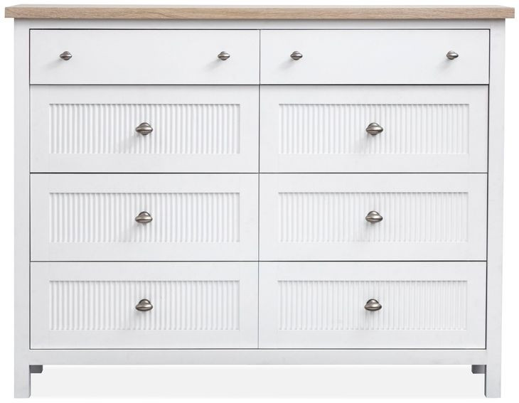 Windmill Harbour White Whisp and Sand 8 Drawer Dresser