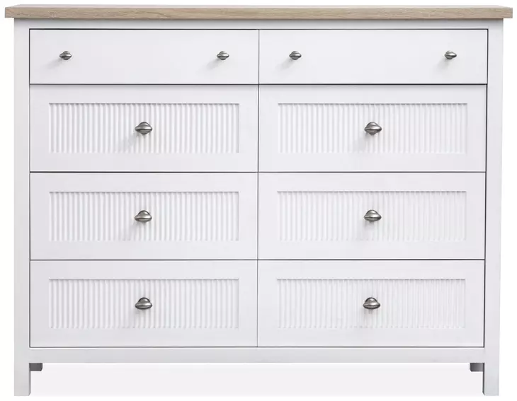 Windmill Harbour White Whisp and Sand 8 Drawer Dresser
