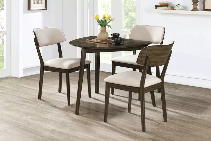Rex Walnut Guitar Pick Corner Dining Room Set