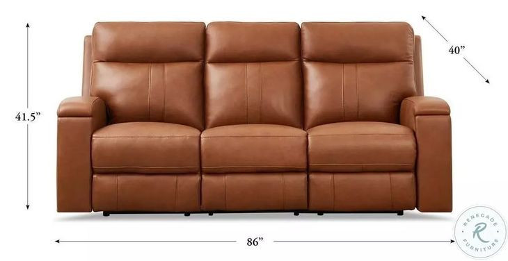 Varden Nutmeg Top Grain Leather Zero Gravity Power Reclining Sofa