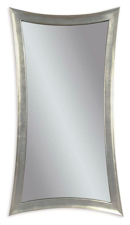 Hour Glass Silver Leaf Rectangular Floor Mirror
