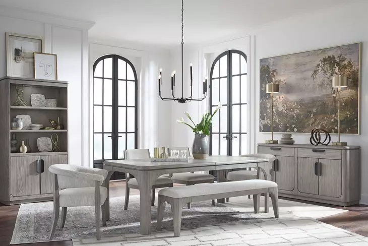 Braelyn Beige Upholstered Dining Bench