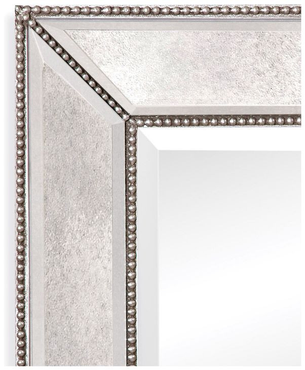 Beaded Silverleaf Rectangular Floor Mirror