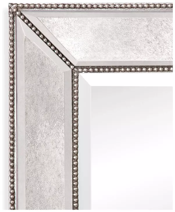 Beaded Silverleaf Rectangular Floor Mirror